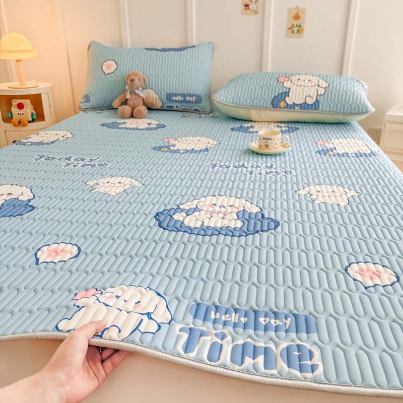 Trys dalių vėsinantis latex čiužinio rinkinys su spauda danga, sulankstomas bendrabutyje