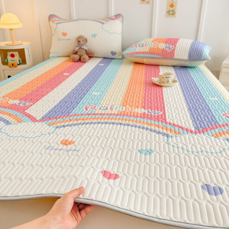 Trys dalių vėsinantis latex čiužinio rinkinys su spauda danga, sulankstomas bendrabutyje