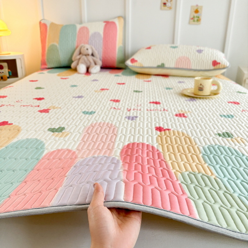 Trys dalių vėsinantis latex čiužinio rinkinys su spauda danga, sulankstomas bendrabutyje