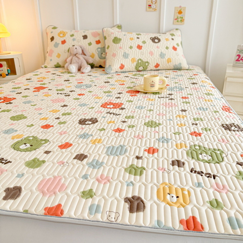 Trys dalių vėsinantis latex čiužinio rinkinys su spauda danga, sulankstomas bendrabutyje