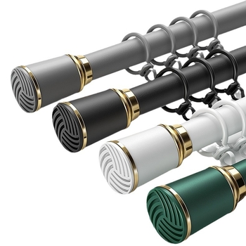 Be gręžimo teleskopinė užuolaidų lazdelė komplektas su dviguba atrama