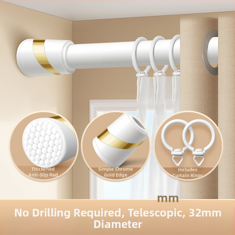 Be gręžimo teleskopinė užuolaidų lazdelė komplektas su dviguba atrama