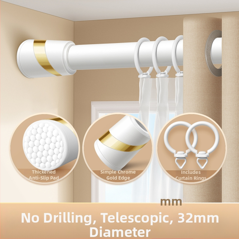 Be gręžimo teleskopinė užuolaidų lazdelė komplektas su dviguba atrama