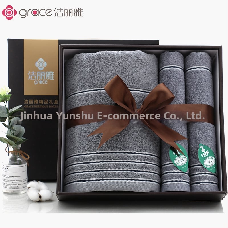 Trys rankšluosčių komplektas su dovanų dėžute, 100% medvilnė, logotipo spausdinimas įmanomas, 320 g