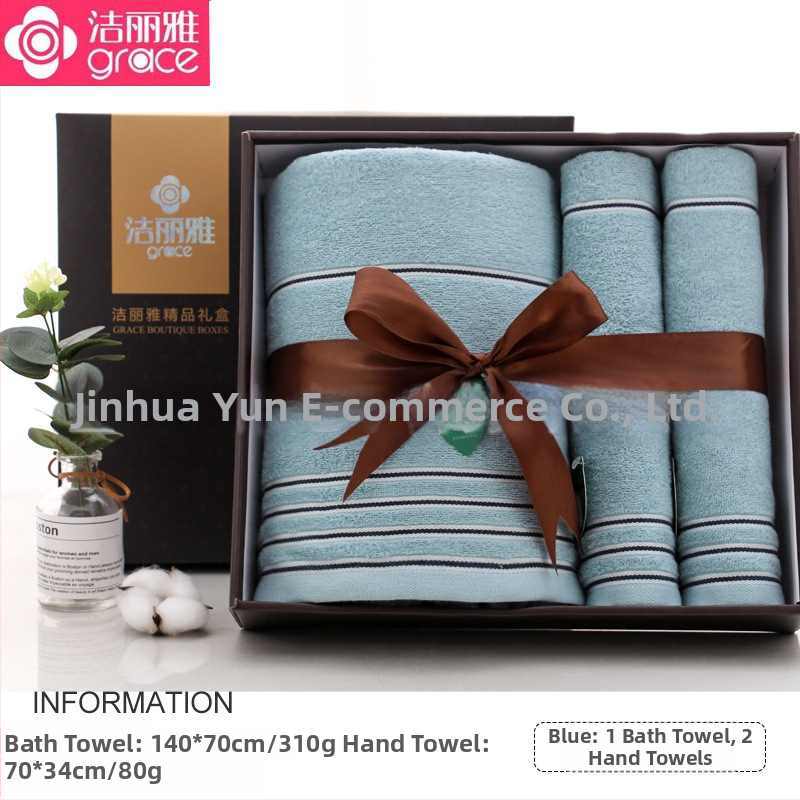 Trys rankšluosčių komplektas su dovanų dėžute, 100% medvilnė, logotipo spausdinimas įmanomas, 320 g