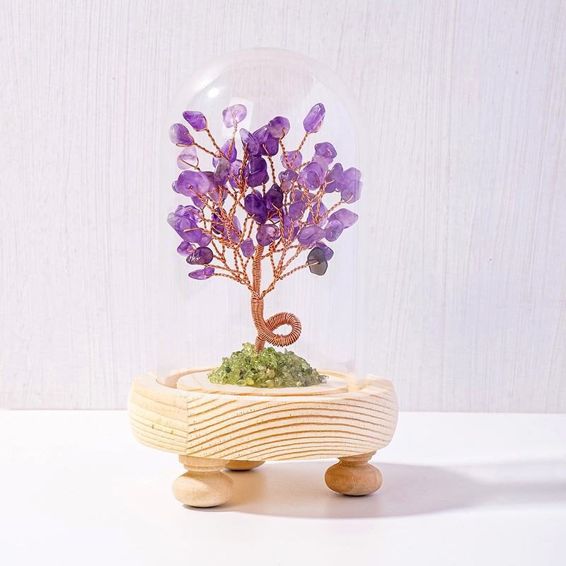 Kristalno stablo sreće u bočici — moderan minimalistički stil; materijal: kristal; kategorija: kristalno stablo; pakiranje: kartonsko