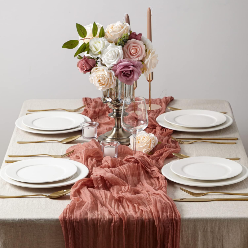 Bohem stílusú poliészter asztalterítő futó, egyszínű mintázat, nappaliba, Xiao Weili