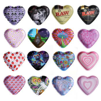 Südamekujuline tinplaat sigarettide taldrik - tuulekindel, dekoratiivne ja hoiustamiseks - Junru bränd, stiil lihtne, kerge luksus