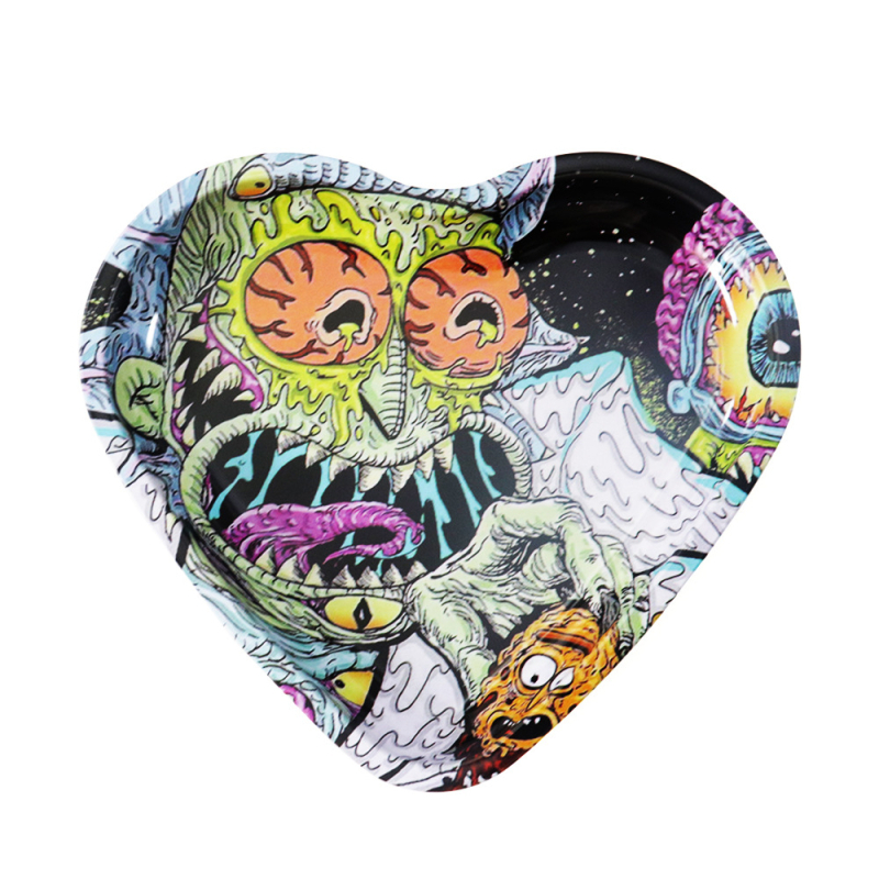 Südamekujuline tinplaat sigarettide taldrik - tuulekindel, dekoratiivne ja hoiustamiseks - Junru bränd, stiil lihtne, kerge luksus