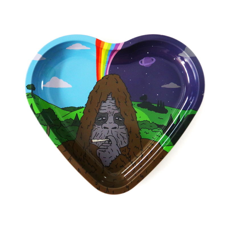 Südamekujuline tinplaat sigarettide taldrik - tuulekindel, dekoratiivne ja hoiustamiseks - Junru bränd, stiil lihtne, kerge luksus