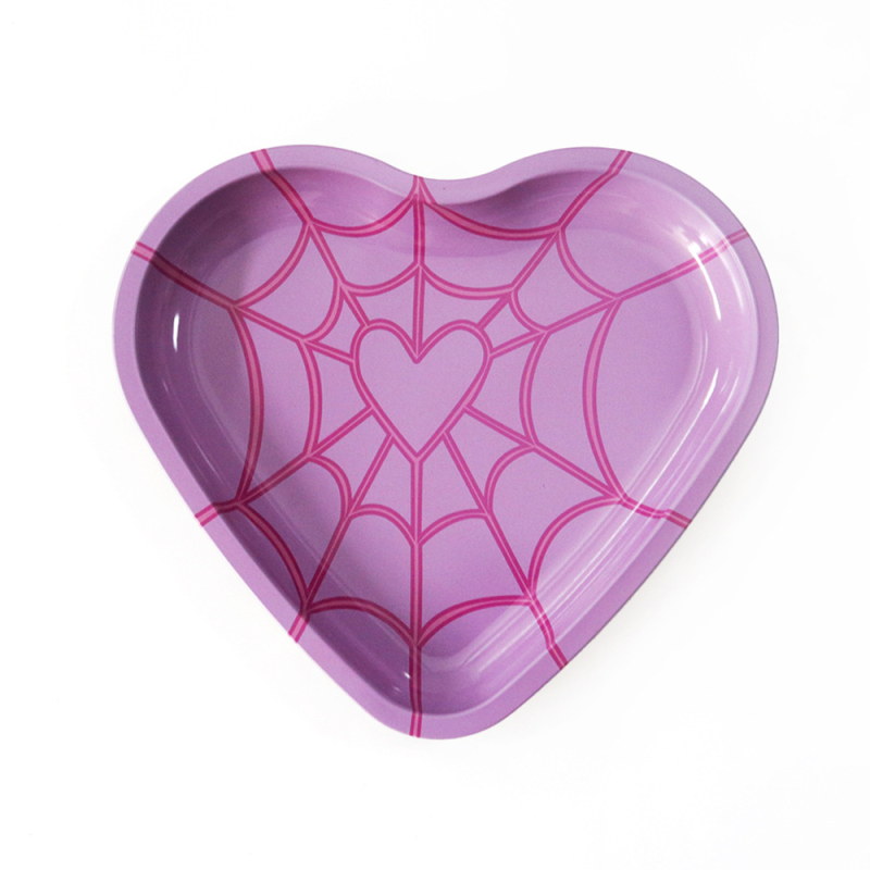 Südamekujuline tinplaat sigarettide taldrik - tuulekindel, dekoratiivne ja hoiustamiseks - Junru bränd, stiil lihtne, kerge luksus