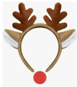 Коледна диадема с рога на елена – унисекс аксесоар за глава, ръчно изработено, смесени материали, Зимна колекция 2024