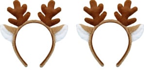 Коледна диадема с рога на елена – унисекс аксесоар за глава, ръчно изработено, смесени материали, Зимна колекция 2024