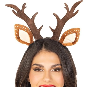 Коледна диадема с рога на елена – унисекс аксесоар за глава, ръчно изработено, смесени материали, Зимна колекция 2024