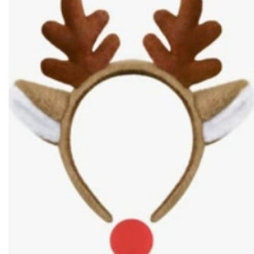 Коледна диадема с рога на елена – унисекс аксесоар за глава, ръчно изработено, смесени материали, Зимна колекция 2024