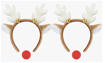 Коледна диадема с рога на елена – унисекс аксесоар за глава, ръчно изработено, смесени материали, Зимна колекция 2024
