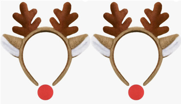 Коледна диадема с рога на елена – унисекс аксесоар за глава, ръчно изработено, смесени материали, Зимна колекция 2024