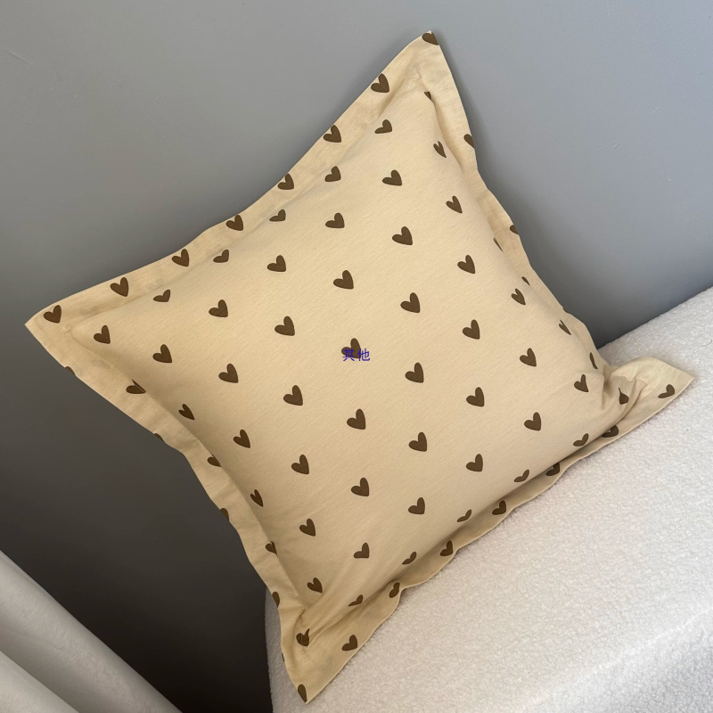 Párnahuzat pamutszövetből, poliészter töltőanyag, pastorális virágmintás, szövött anyag, négyzet alakú