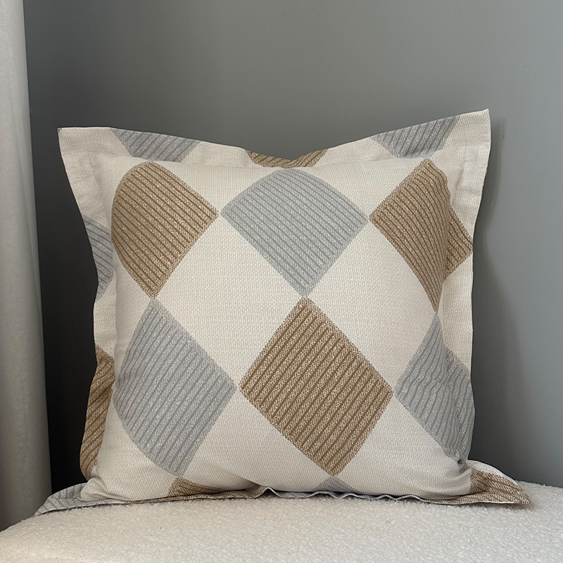 Párnahuzat pamutszövetből, poliészter töltőanyag, pastorális virágmintás, szövött anyag, négyzet alakú