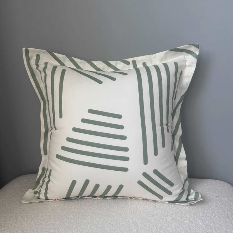 Párnahuzat pamutszövetből, poliészter töltőanyag, pastorális virágmintás, szövött anyag, négyzet alakú