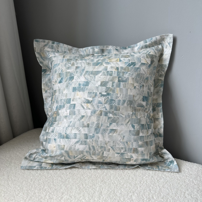 Párnahuzat pamutszövetből, poliészter töltőanyag, pastorális virágmintás, szövött anyag, négyzet alakú