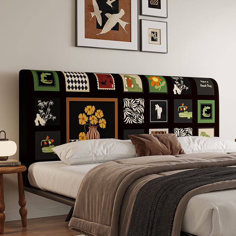 Vintage-stil navlaka za noćni ormarić, svilenkasta tkanina s cvjetnim uzorkom, univerzalni kroj, debeli zaštitni navlaka za jastuk, odvojiva i za pranje