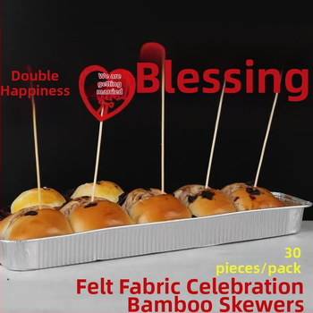 Dekoratīvi bambusa špīzi kāzām un banketam, auduma apdare, PP maisiņa iepakojums, zīmols String Red, Ķīnas Valentīna dienas izdevums