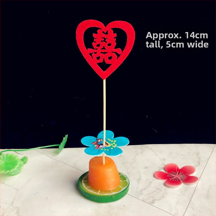 Dekoratīvi bambusa špīzi kāzām un banketam, auduma apdare, PP maisiņa iepakojums, zīmols String Red, Ķīnas Valentīna dienas izdevums