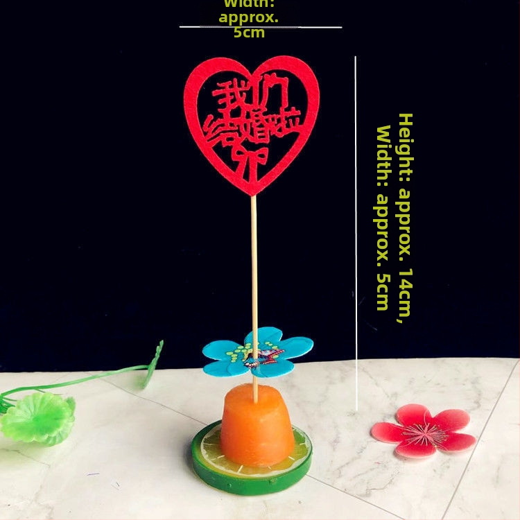 Dekoratīvi bambusa špīzi kāzām un banketam, auduma apdare, PP maisiņa iepakojums, zīmols String Red, Ķīnas Valentīna dienas izdevums