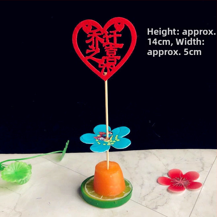 Dekoratīvi bambusa špīzi kāzām un banketam, auduma apdare, PP maisiņa iepakojums, zīmols String Red, Ķīnas Valentīna dienas izdevums