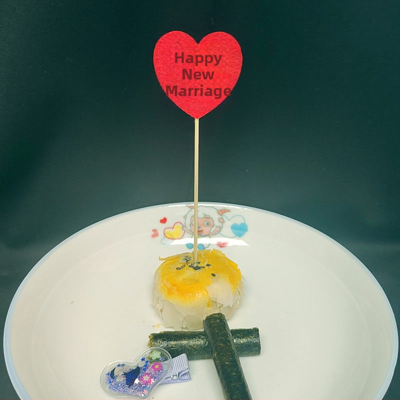 Dekoratīvi bambusa špīzi kāzām un banketam, auduma apdare, PP maisiņa iepakojums, zīmols String Red, Ķīnas Valentīna dienas izdevums