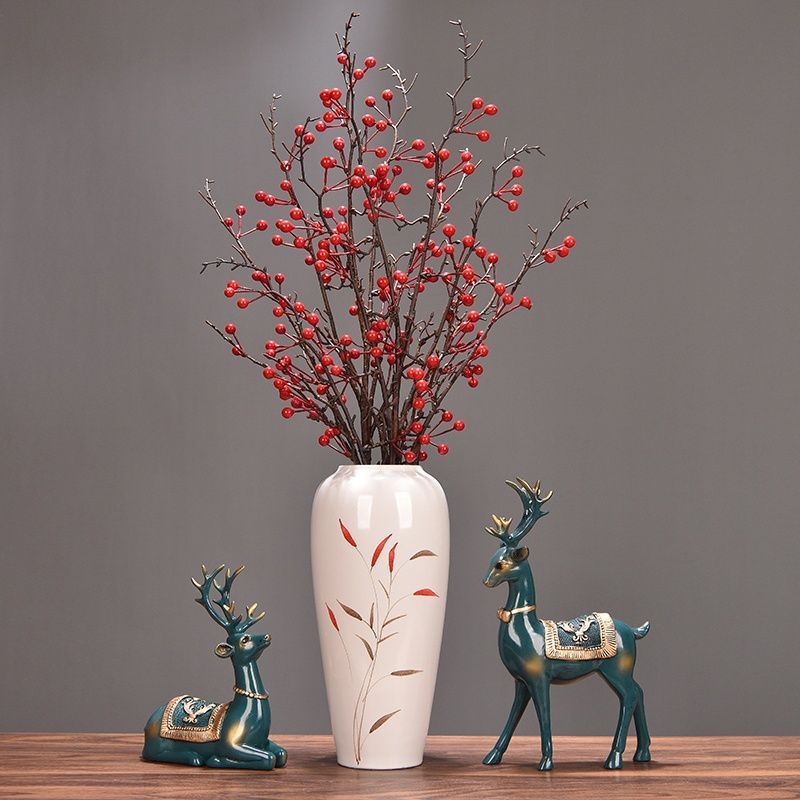 Keramikas vāze ar margrietiņu, glazēta un cepta, piemērota sausu ziedu pušķu izkārtošanai un kāzu dekorācijām