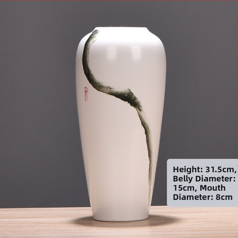 Keramikas vāze ar margrietiņu, glazēta un cepta, piemērota sausu ziedu pušķu izkārtošanai un kāzu dekorācijām