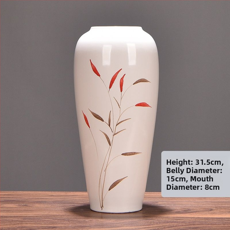 Keramikas vāze ar margrietiņu, glazēta un cepta, piemērota sausu ziedu pušķu izkārtošanai un kāzu dekorācijām