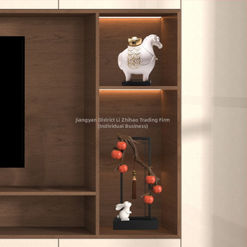 Nappaliba szóló dekoratív szobor TV-szekrényhez - gyanta, új kínai stílus, polírozott felület, születésnapi ajándék