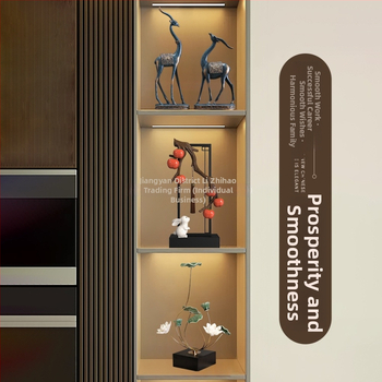 Nappaliba szóló dekoratív szobor TV-szekrényhez - gyanta, új kínai stílus, polírozott felület, születésnapi ajándék