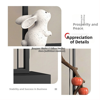 Nappaliba szóló dekoratív szobor TV-szekrényhez - gyanta, új kínai stílus, polírozott felület, születésnapi ajándék