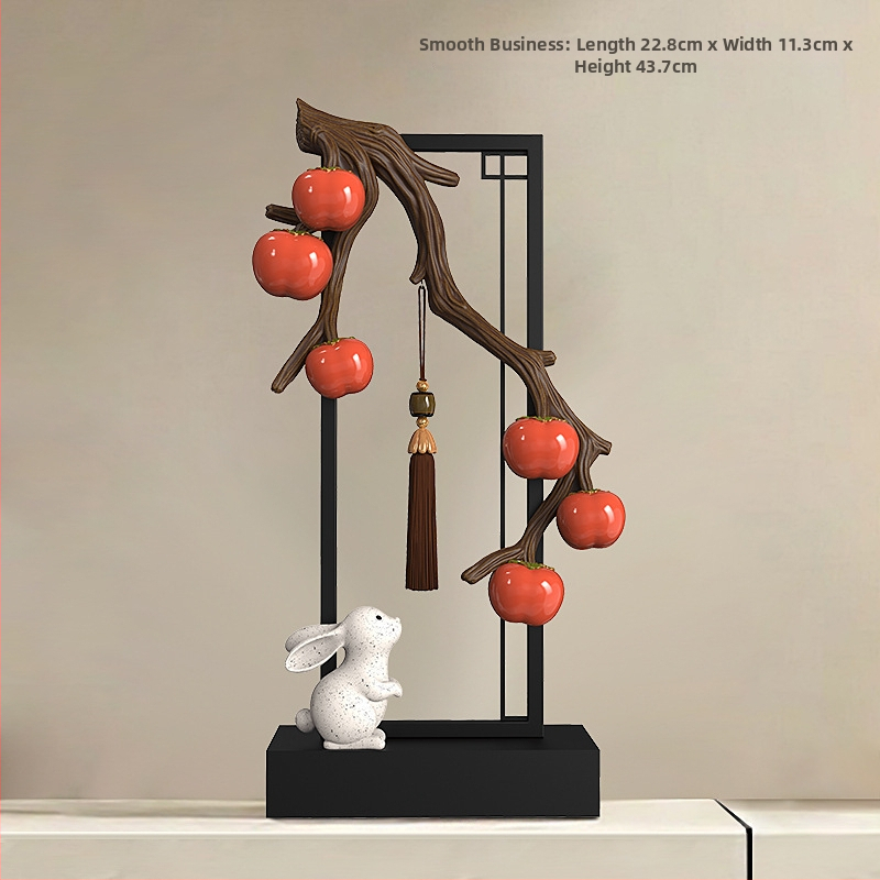 Nappaliba szóló dekoratív szobor TV-szekrényhez - gyanta, új kínai stílus, polírozott felület, születésnapi ajándék