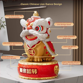 Új kínai stílusú dísz rezin oroszlán-tánc – irodába és nappaliba való – ajándék üzleti, konferencia vagy promóciós felhasználásra