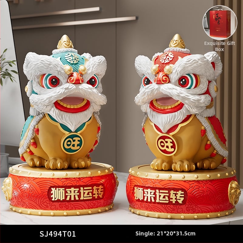 Új kínai stílusú dísz rezin oroszlán-tánc – irodába és nappaliba való – ajándék üzleti, konferencia vagy promóciós felhasználásra