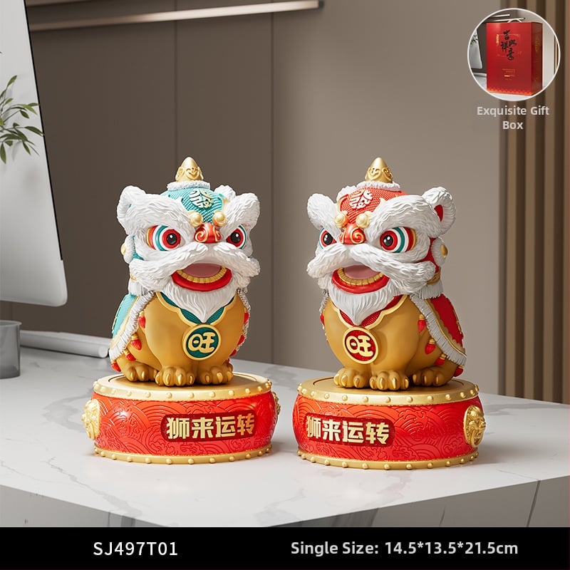 Új kínai stílusú dísz rezin oroszlán-tánc – irodába és nappaliba való – ajándék üzleti, konferencia vagy promóciós felhasználásra