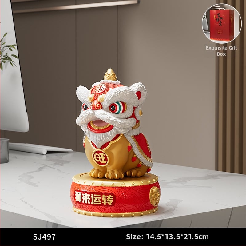 Új kínai stílusú dísz rezin oroszlán-tánc – irodába és nappaliba való – ajándék üzleti, konferencia vagy promóciós felhasználásra