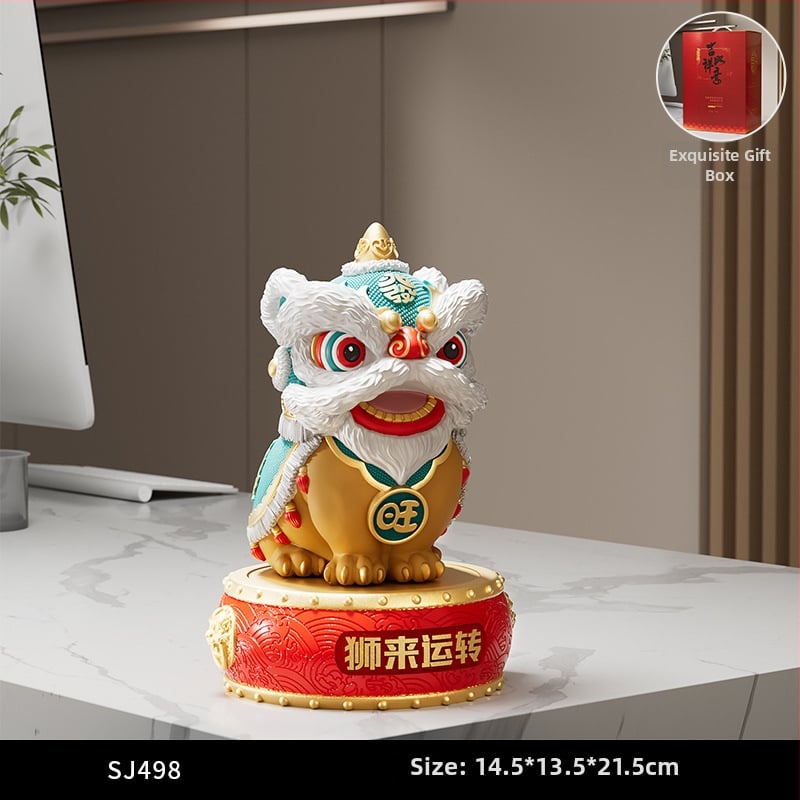 Új kínai stílusú dísz rezin oroszlán-tánc – irodába és nappaliba való – ajándék üzleti, konferencia vagy promóciós felhasználásra