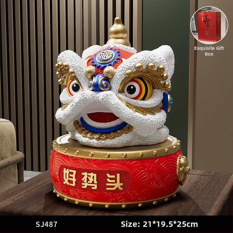 Új kínai stílusú dísz rezin oroszlán-tánc – irodába és nappaliba való – ajándék üzleti, konferencia vagy promóciós felhasználásra