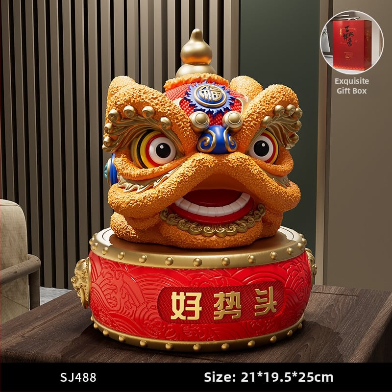 Új kínai stílusú dísz rezin oroszlán-tánc – irodába és nappaliba való – ajándék üzleti, konferencia vagy promóciós felhasználásra