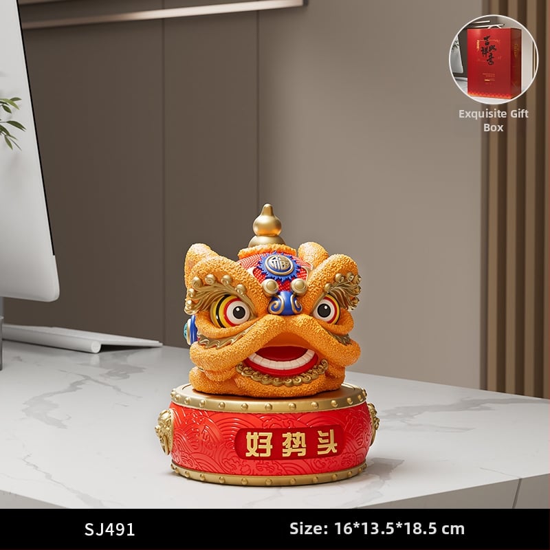 Új kínai stílusú dísz rezin oroszlán-tánc – irodába és nappaliba való – ajándék üzleti, konferencia vagy promóciós felhasználásra