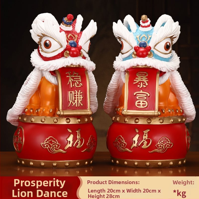 Új kínai stílusú dísz rezin oroszlán-tánc – irodába és nappaliba való – ajándék üzleti, konferencia vagy promóciós felhasználásra