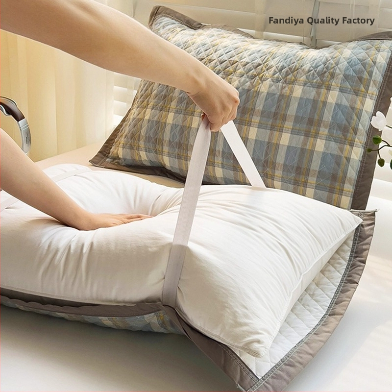 Σετ δύο μαξιλαροθηκών, 100% βαμβάκι, αντιακάρεα, με αντιολισθητικό ιμάντα, Vanbottomia power factory