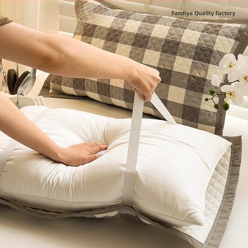 Σετ δύο μαξιλαροθηκών, 100% βαμβάκι, αντιακάρεα, με αντιολισθητικό ιμάντα, Vanbottomia power factory