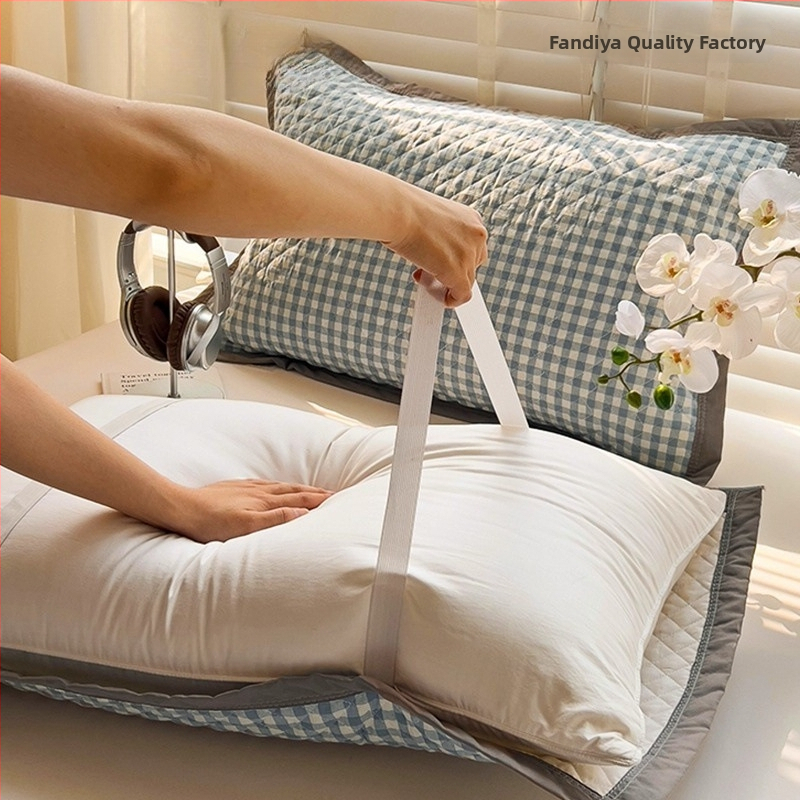 Σετ δύο μαξιλαροθηκών, 100% βαμβάκι, αντιακάρεα, με αντιολισθητικό ιμάντα, Vanbottomia power factory